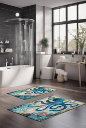 Mijölnir Juego de 2 Alfombrillas de Baño Multicolor CT-5365